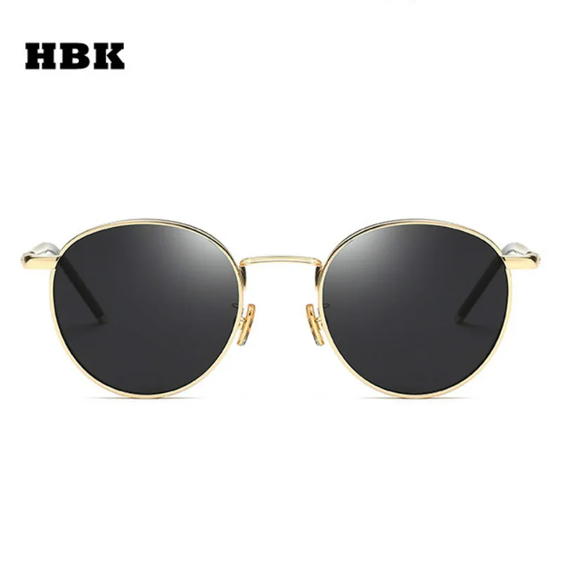 Солнцезащитные очки HBK круглые для мужчин и женщин UV 400 модные поляризационные в
