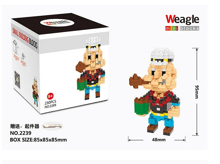 Оптовая Weagle Алмазов Блоки Строительство Игрушки Popeye Мышь Кошка Мини DIY Интеллект