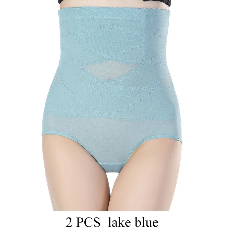 2pcs lake blue CR, 2 шт., красивые тонкие штаны, утягивающее белье, Утягивающее нижнее белье для женщин после беременных, утягивающее белье - Цвет: 2pcs lake blue