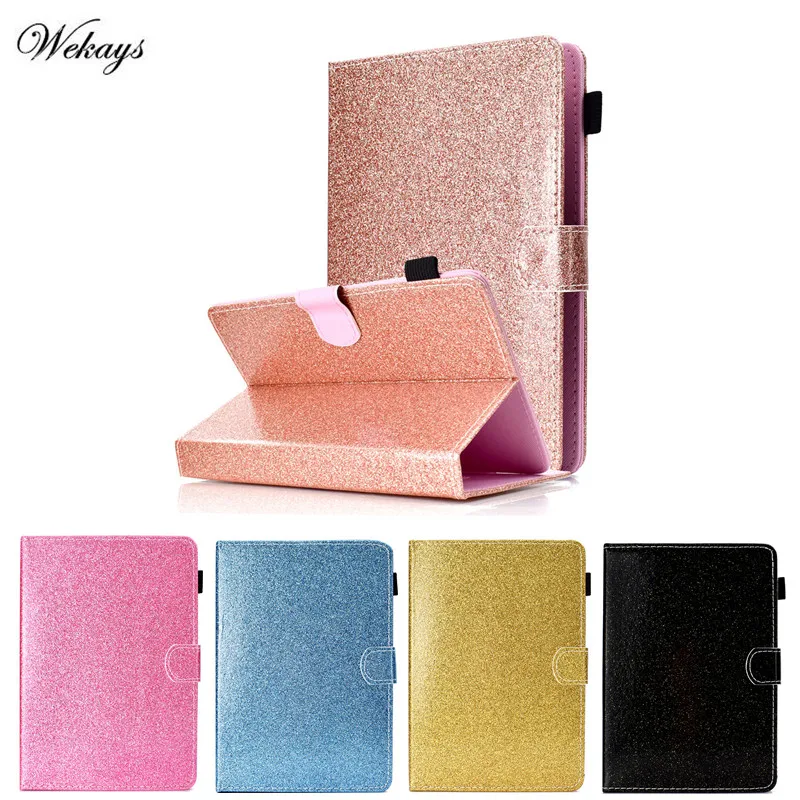 

Wekays Glitter PAD Covers 7 Inch Tablet Protective Case Universal PU Leather Stand Cover Cases For Samsung Amazon Cover Fundas