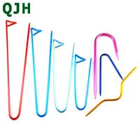 7pcs 7size aluminum stee colors knitting crochet locking stitch markers latch crochet tools knitting needle hook clip sewing too
