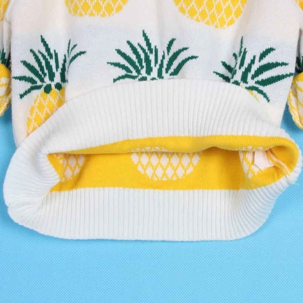 Детский свитер вязаные пуловеры осенне зимняя верхняя одежда с принтом ананасов