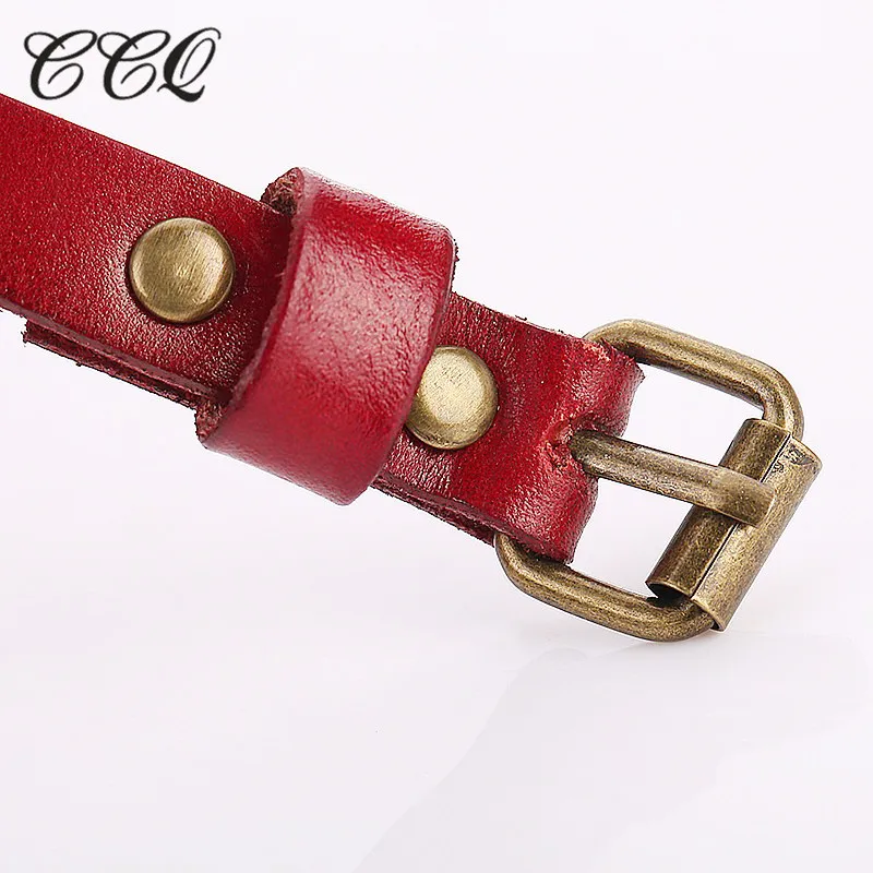 CCQ Марка Сбора Винограда Способа Коровы кожаный Браслет Часы Повседневная