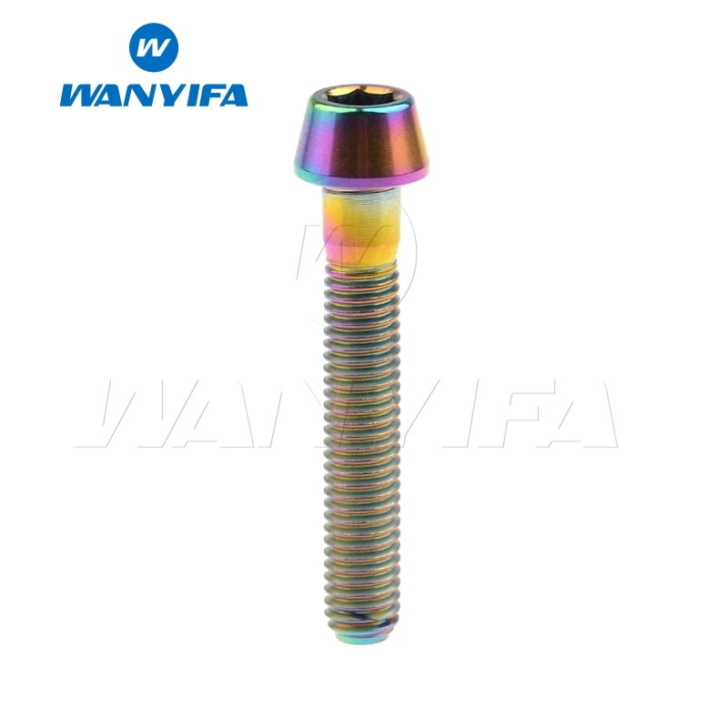 M6x30 Rainbow Wanyifa конусная головка Винт С Титановым болтом M6x10 15, 16, 18, 20, 25 30 35, 40 45 50 55 60 65 мм для велосипеда печь велосипедная часть - Цвет: M6x30 Rainbow