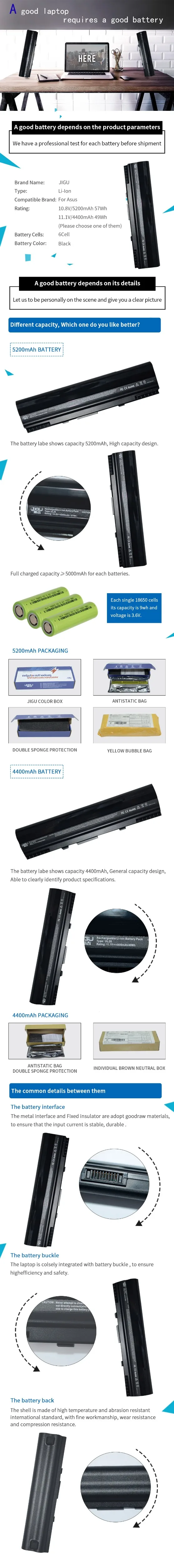 JIGU 90-NX62B2000Y A32-UL20 аккумулятор для ноутбука Asus Eee PC 1201 1201HA 1201N 1201T UL20 UL20A UL20G UL20VT