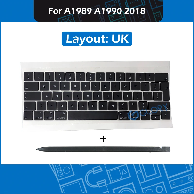 Новый A1989 a90. UK Keycap для Macbook Pro Retina 13 &quot15&quot Touchbar Mid 2018 Набор колпачков ключей с