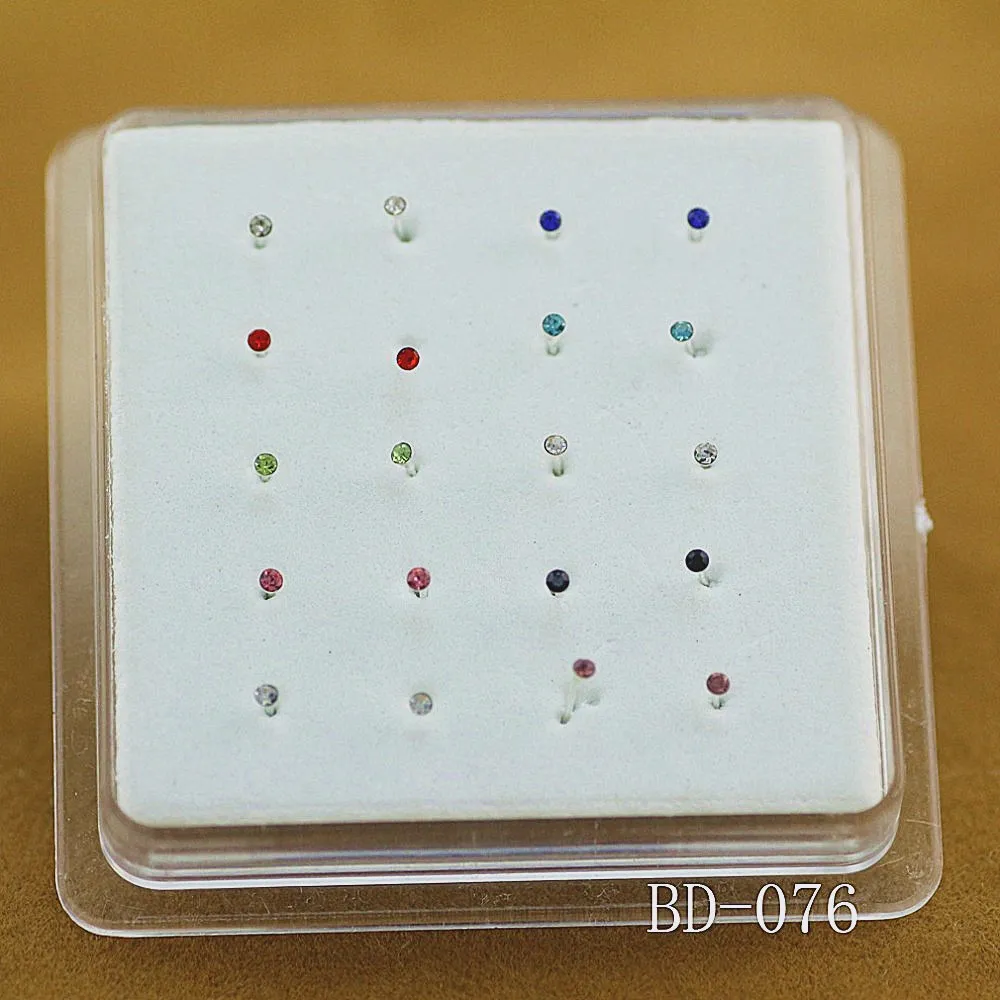 Кольцо для носа из серебра 925 пробы с круглыми кристаллами 20 шт.|nose ring|ring nose ringsilver