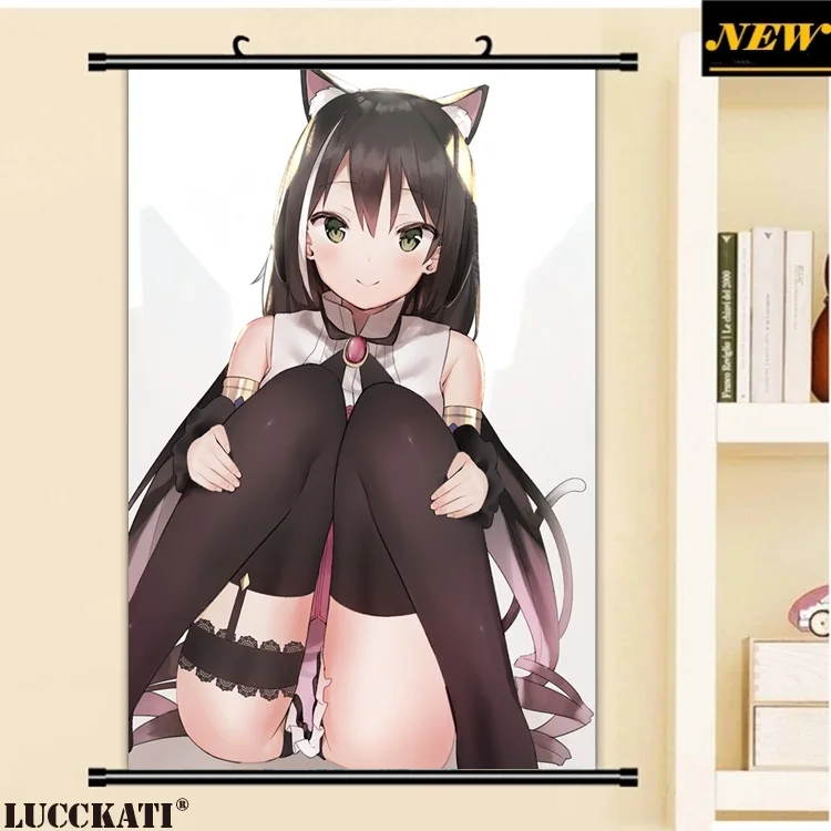 40X60 см принцесса подключения re dive Kyaru животное ухо бикини хвост попка Сексуальная лоли камушки Мультфильм Аниме прокрутки холст живопись плакат - Цвет: O