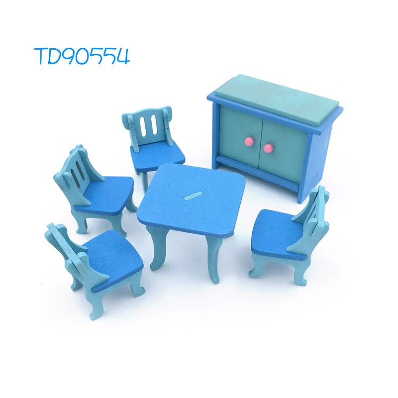 style 5 Милый моделирование мини миниатюрная деревянная мебель игрушка делать вид Кукольный дом Набор Дети Монтессори играть детская комната Игрушка - Цвет: style 5