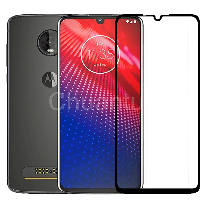 Защитная пленка на весь экран для Motorola Moto Z4 устойчивая к царапинам закаленное