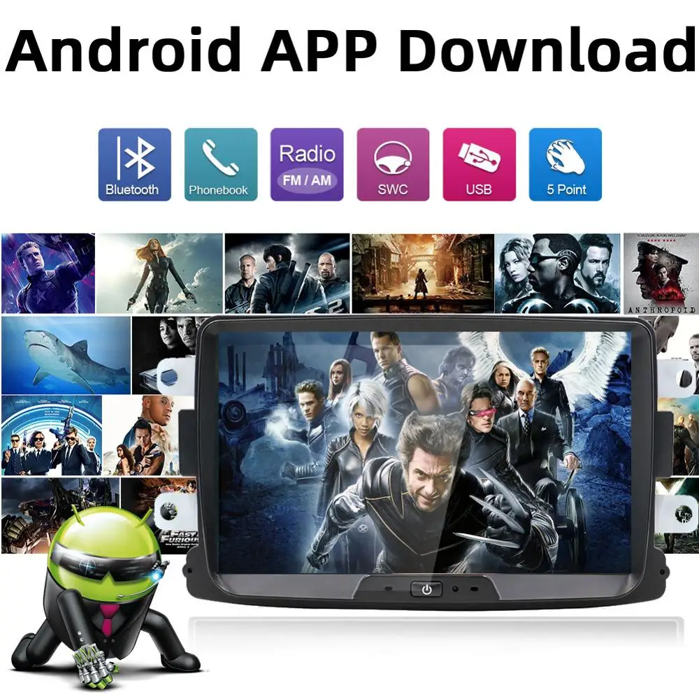 Bosion Android 9 0 8 ядер 2 ГБ + 32 Гб GPS Навигатор Радио для Dacia Duster Logan Sandero автомобильный DVD