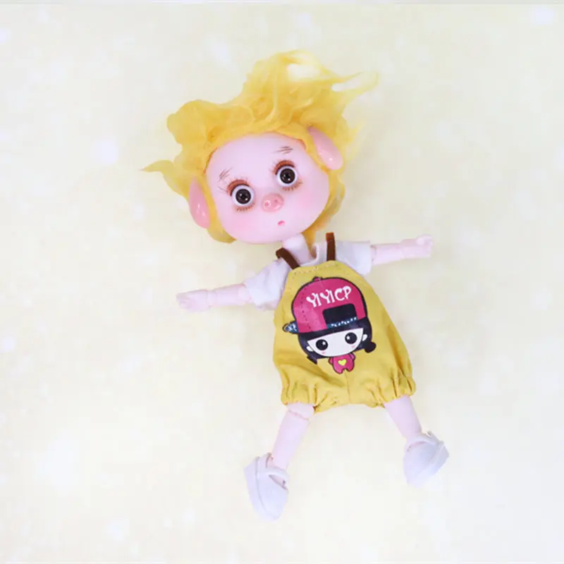 Серый 1/12 BJD кукла 26 шарнирное тело 15 см мини кукла Lucky pig ob11 кукла с экипировкой обувь макияж и Коробка Набор подарочных игрушек - Цвет: Серый