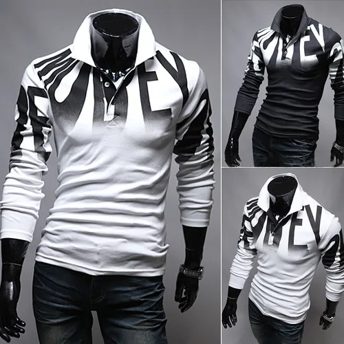 

Dropshipping new Shirts Men's Fashion Long Sleeve Shirt Casual Letter Printed Slim Fit Shirt Polos clothes plus size S-4XL