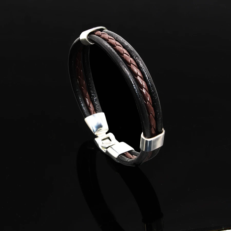 Кожаный многослойный Высококачественный Браслет из цинкового сплава с