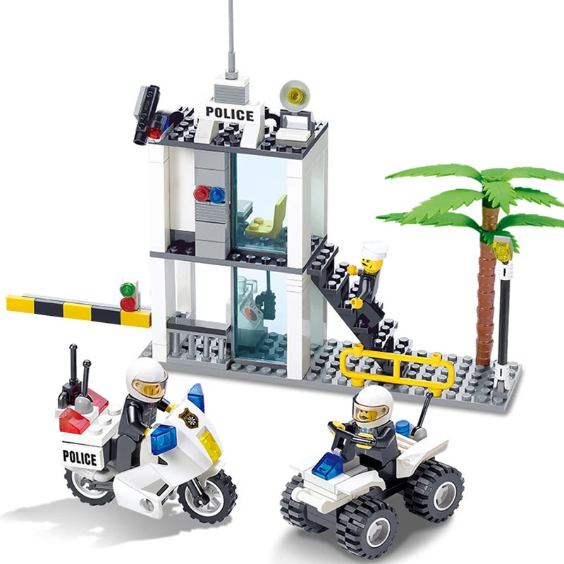 Городская полицейская станция SWAT автомобиль самолет строительные блоки наборы