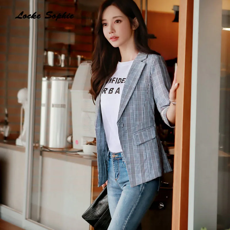 Женские блейзеры больших размеров пальто 2019 зима хлопок смесь хлопка в клетку