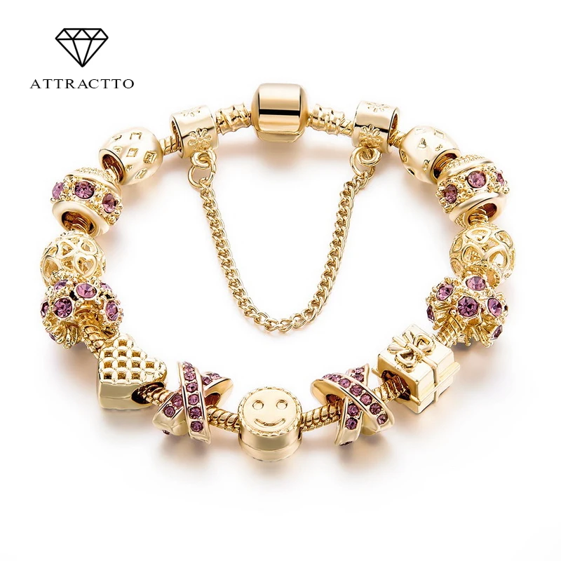 

Heart Charm Bracelets For Women Jewelry Making Gold Chain Bead Bracelets&BanglesPulsera Bracelet
