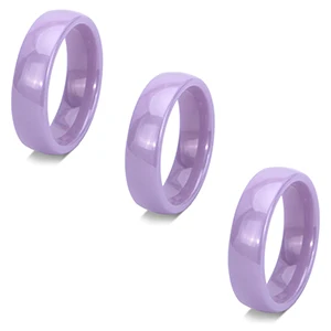 Purple Color 3 шт./компл. розового и фиолетового цветов голубые керамические кольца для Для женщин никогда не увядает Цвет Титан Сталь пользовательские Керамика ювелирные изделия Подарок на годовщину в виде колец - Цвет основного камня: Purple Color
