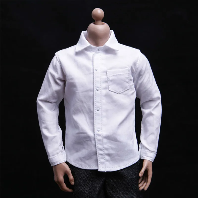 

Лидер продаж 1/6, игрушка, Мужская одежда, классическая белая рубашка, мужская белая рубашка с длинным рукавом, одежда F 12 дюймов, мужская кукл...