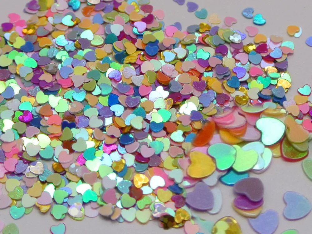 

50Gram Mixed Color Heart Sequins Loose Tiny 3mm Nail Art
