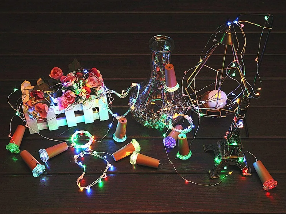 15LED 2019New светильники в форме винных бутылок пробковая гирлянда на батарейках DIY рождественские гирлянды для вечерние украшения на Хэллоуин свадьбу