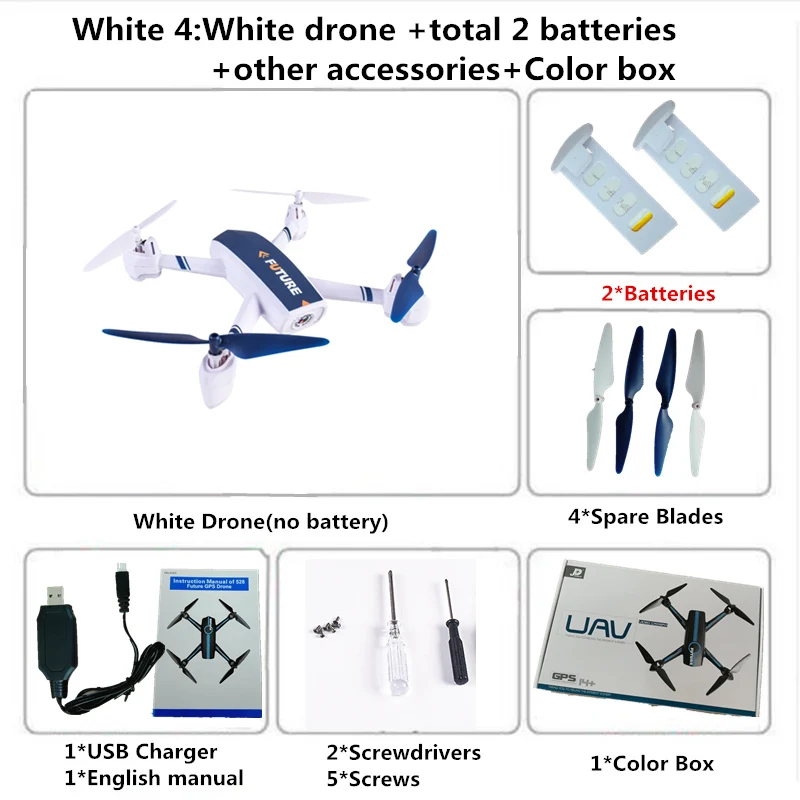 White 4 Color Box JXD528 gps Drone с следуй за мной режиме FPV горючего с Камера Радиоуправляемый Дрон с Камера gps следовать автоматический возврат RC вертолет Дрон - Цвет: White 4 Color Box