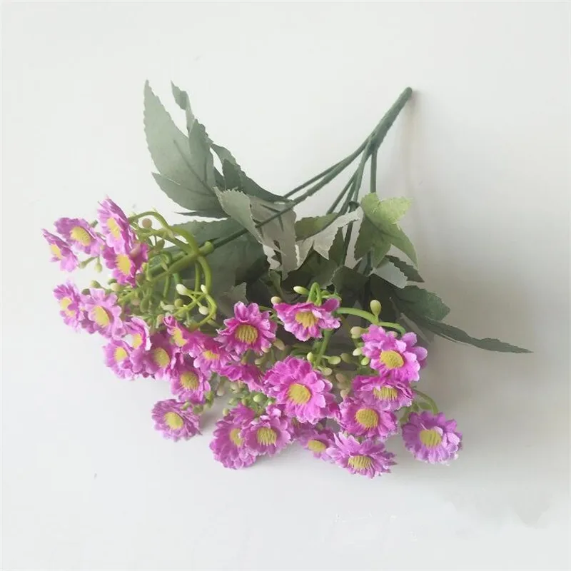 

10Pcs Fake Daisy Bunch 10.63" Length Simulation Mini Chrysanthemum Flower for Home Wedding Decorative Artificial Flowers