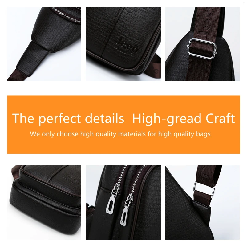 Мужская заплечная слинг-сумка jeep buluo черная сумка повседневная для путешествий