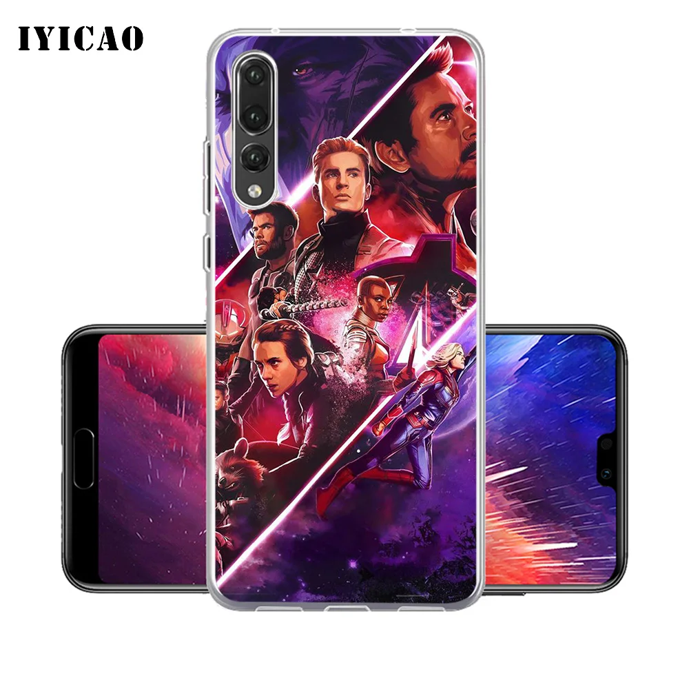 Мягкий силиконовый чехол для телефона IYICAO Avengers Endgame movie Huawei P30 P20 Pro P10 P9 P8 Lite P Smart