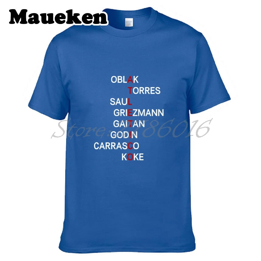 Мужская футболка Atletico Koke 16/17 с кроссвордом для Griezmann Torres fans подарок круглым