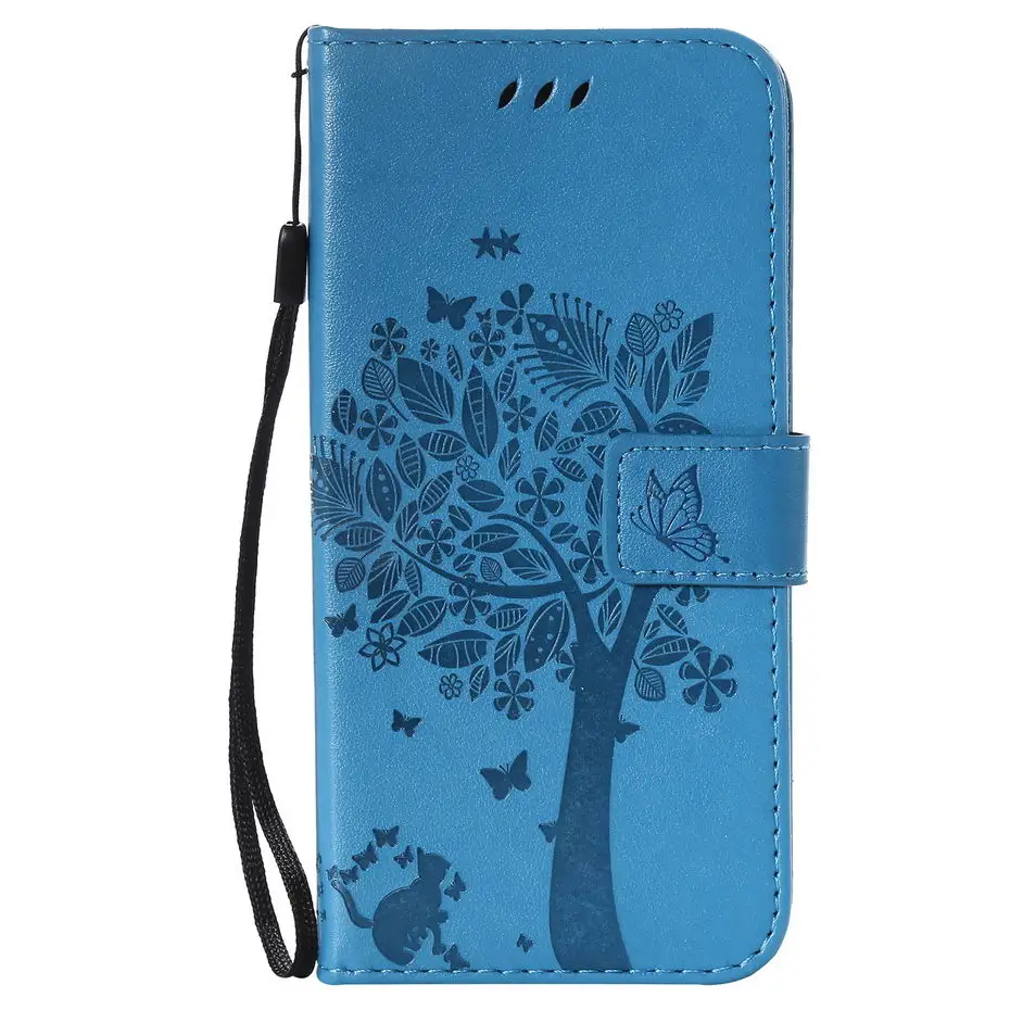 Чехол-книжка с 3D рисунком кота и дерева для Samsung Galaxy S8 S9 S10e S10 A8 A6 J4 Plus J6 A9 J2 Core J7 J8 A7 DUO