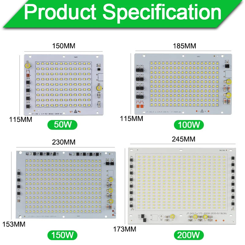 5 Вт ~ 100 AC 220 В интегрированная COB светодиодный светильник чип-диод 50 30 20 10 Smart IC
