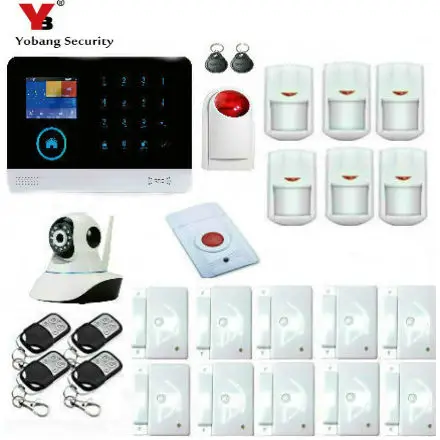 Yobang Security WIFI GSM Android IOS APP Control Wireless Home Burglar Alarm System with IP Camera For system | Безопасность и