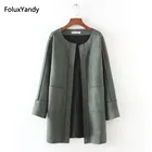 Женский плащ с открытым стежком размера плюс, Новый Повседневный Свободный плащ с круглым вырезом, верхняя одежда 3XL KKFY739