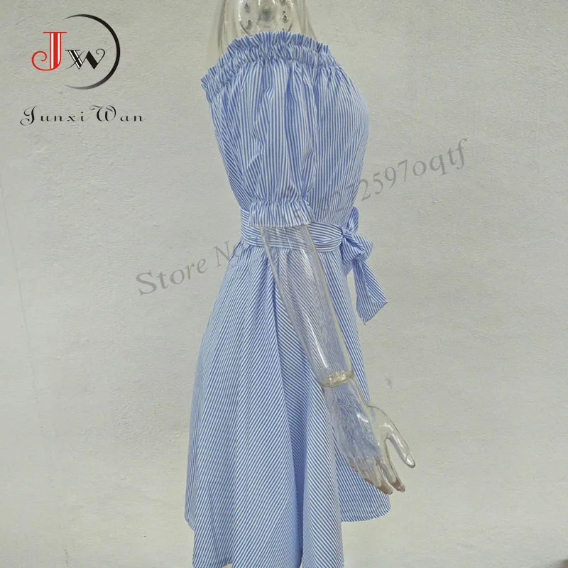 Женское летнее повседневное офисное мини-платье с открытыми плечами и оборками