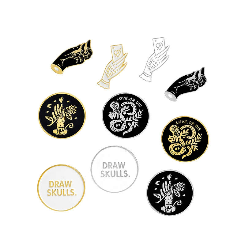 Эмалированная брошка в стиле панк высокое качество Женский нагрудный знак