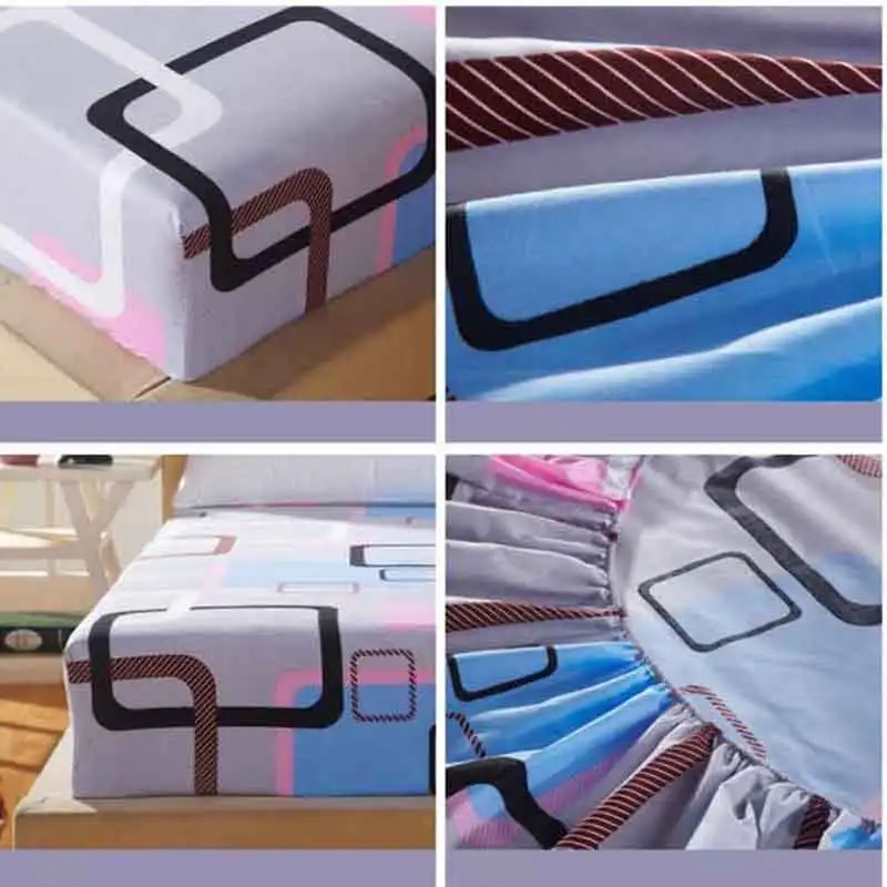 

Geometric Mattress Cover Simple Cotton Protector Bed Bug Proof Dust Mite Mattress Pad Cover for Mattress Bedspread 180x200cm 45
