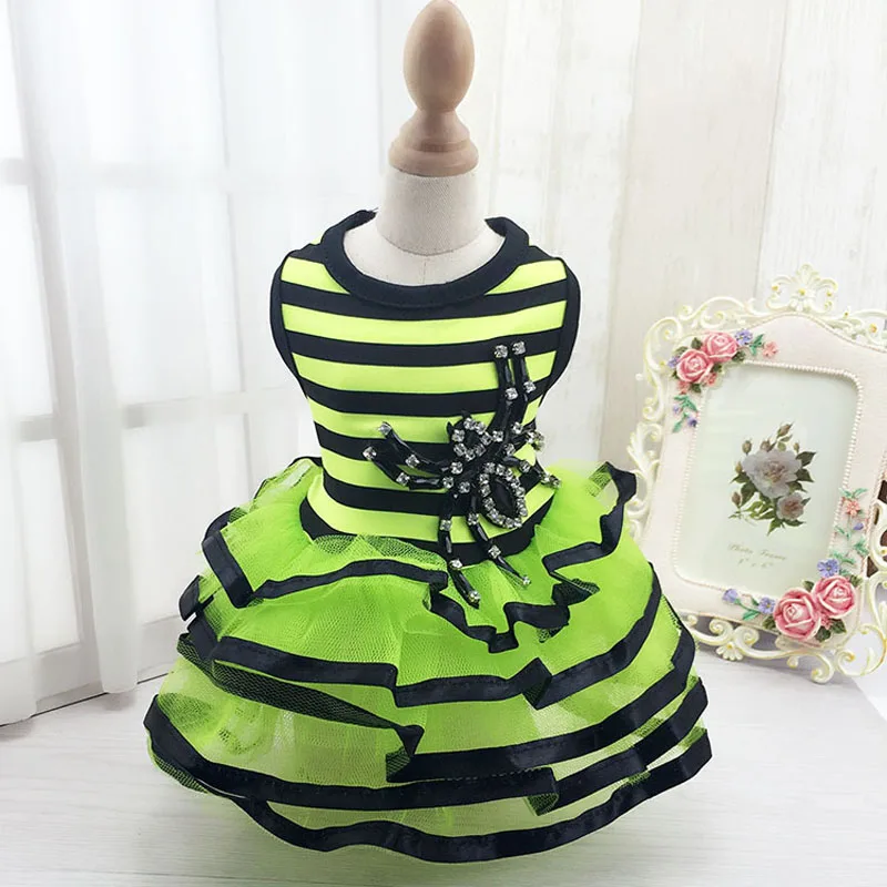 Новая одежда для собак домашних питомцев платье щенков модные платья в полоску и