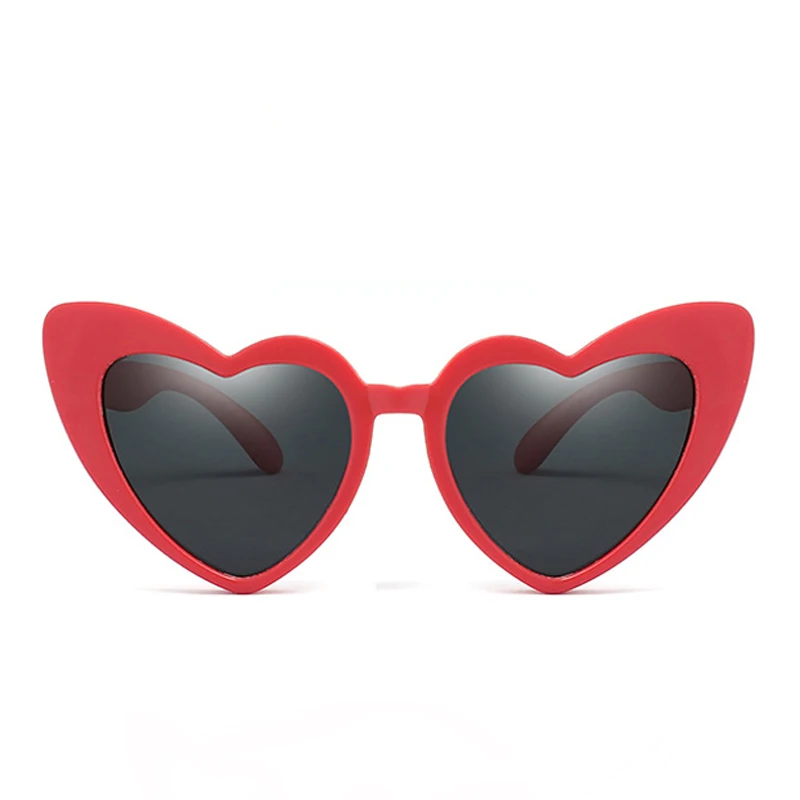 Red Iboode нижнее белье Girls Love сердца солнцезащитные очки детские, для малышей TR90 поляризованные солнцезащитные очки, очки для детей черный, Розовый Красный Солнцезащитные очки гибкий UV400 - Цвет линз: Red