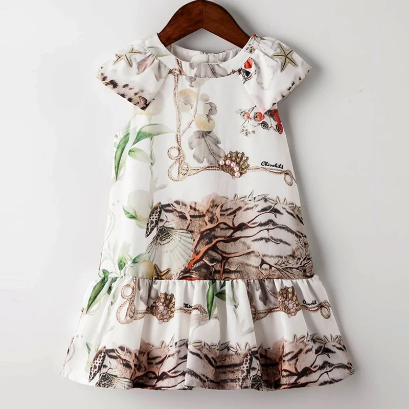 Детские платья для маленьких девочек возрастом от 2 до 8 лет 2018 г. летние детские