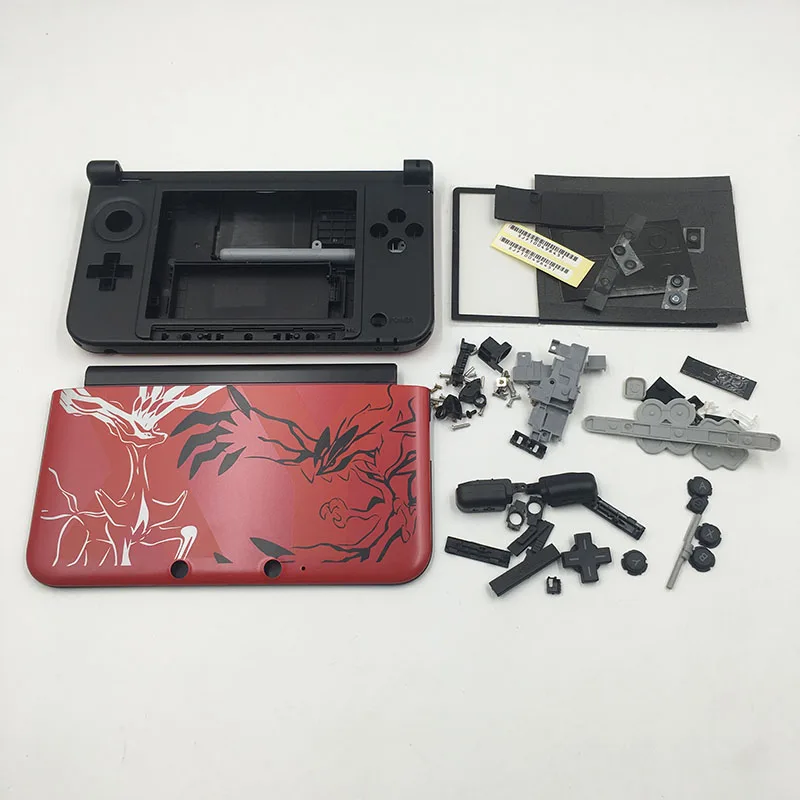 Черный красный корпус чехол с кнопками для 3DS LL / XL|housing shell|red 3ds xl case3ds case |