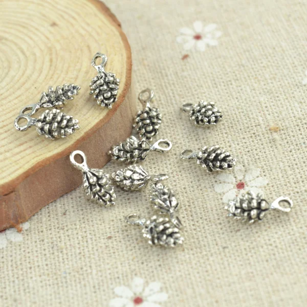 Для выведения токсинов 40 шт Подвески сосновые шишки металла ручной кулон