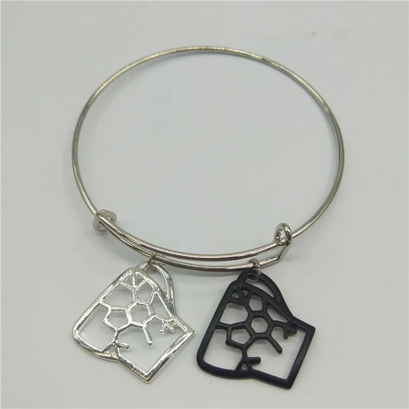 Новые браслеты с молекулой кофеина серебристые покрытием для кофейной чашки