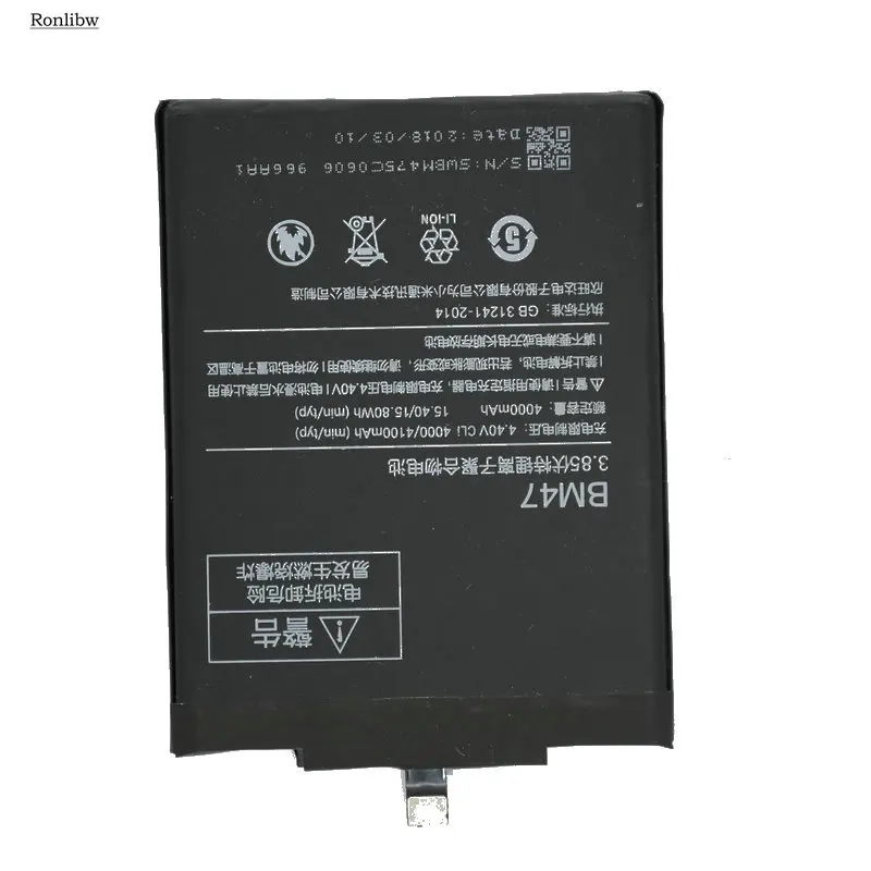 Аккумулятор Ronlibw BM47 на 4000 мАч мобильный телефон аккумулятор для Xiaomi Redmi 3 3S 3X Hongmi 4X |