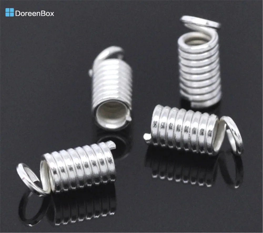 

Doreen Box Lovely 200 Silver color Coil End Crimp Fasteners 9x4mm (B12851)