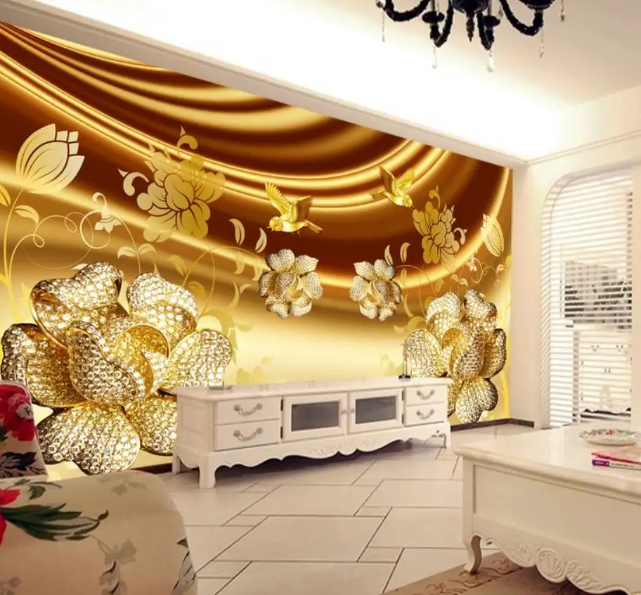 Ювелирные изделия алмаз Магнолия фон стены современной гостиной обои |