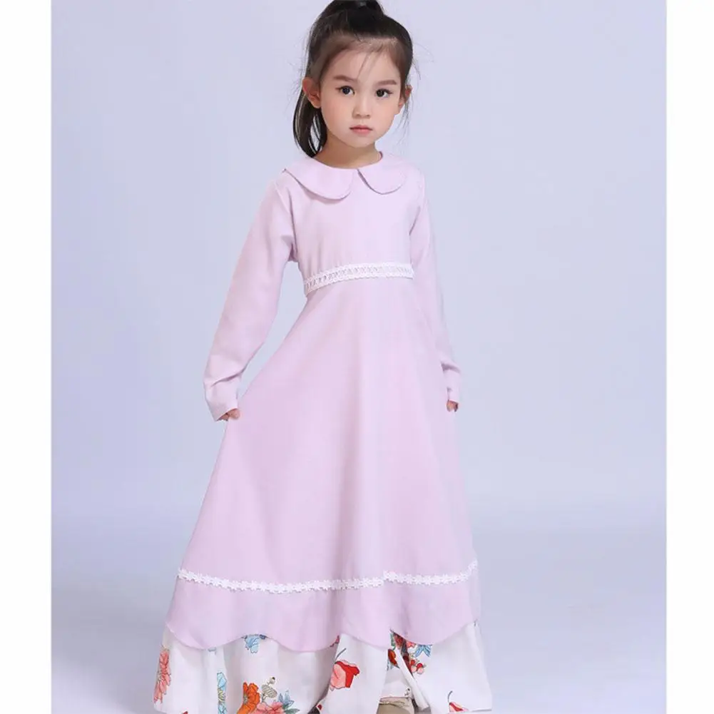 Kidlove платье для девочек с длинным рукавом Симпатичные Фиолетовый сладкий Стиль