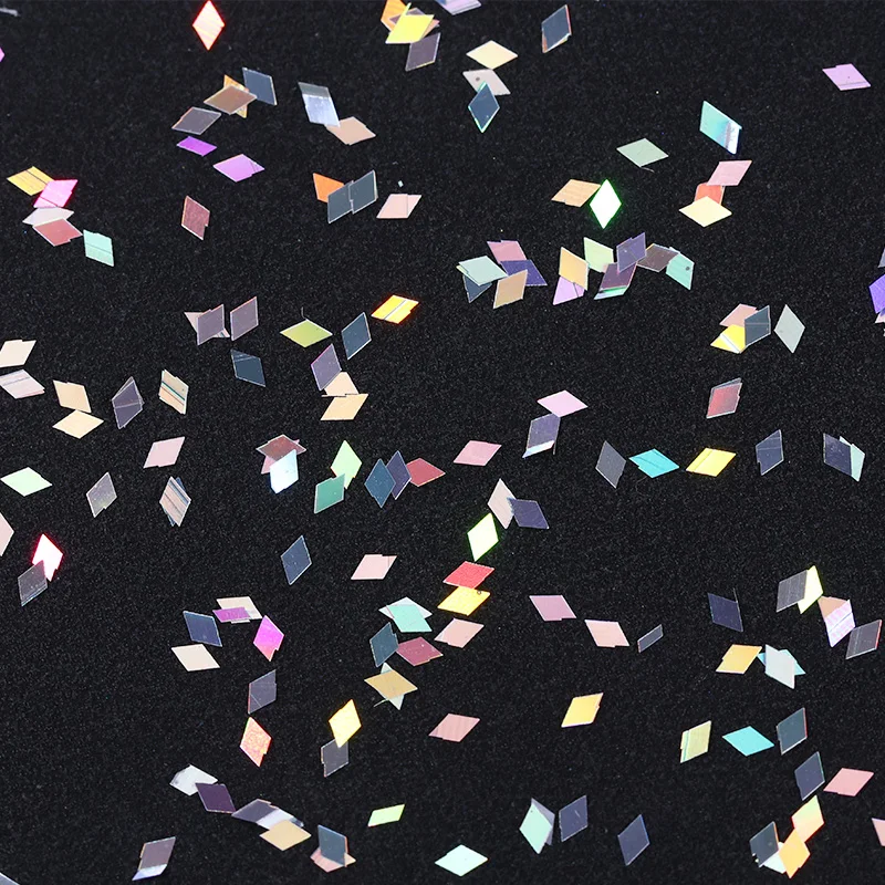 2 мм флаконы для дизайна ногтей 1 г лазерный Серебряный Ромб Блеск блестки пайетки