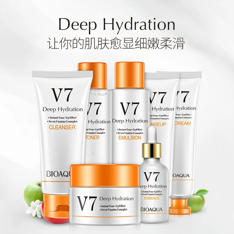 Новый Bioaqua питательные увлажняющие V7 очищающий лосьон без застежки для лица из