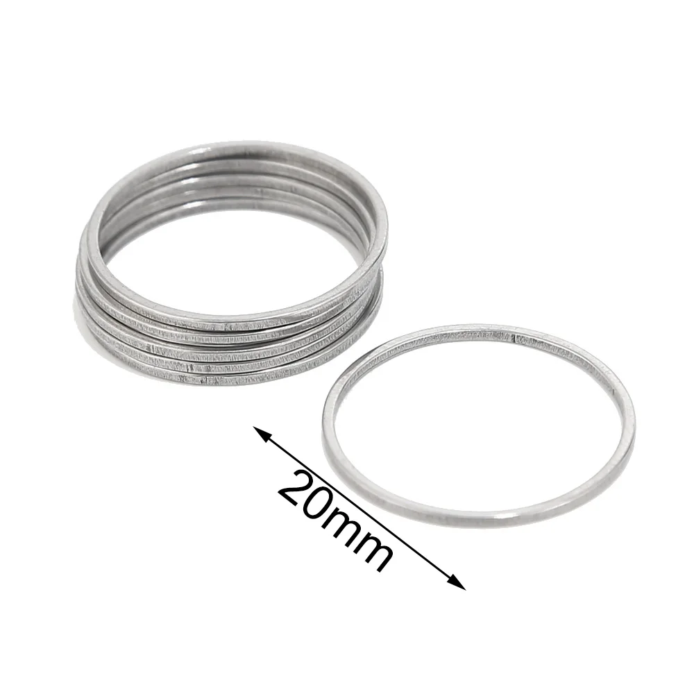 Dull Silver Circle 10 шт./лот, серьги из нержавеющей стали, компоненты, подвески-соединители в форме сердца для браслета, ожерелья, сережек, сделай сам - Цвет: Dull Silver Circle